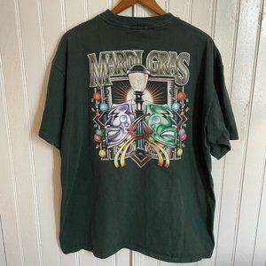Vintage Mardi Gras New Orleans 90s Shirt Mens XL Green
